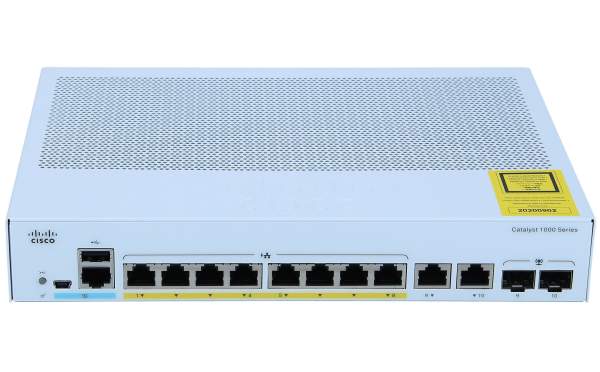 Cisco - C1000-8FP-E-2G-L - Catalyst 1000 8port GE, Full POE, Ext PS, 2x1G SFP