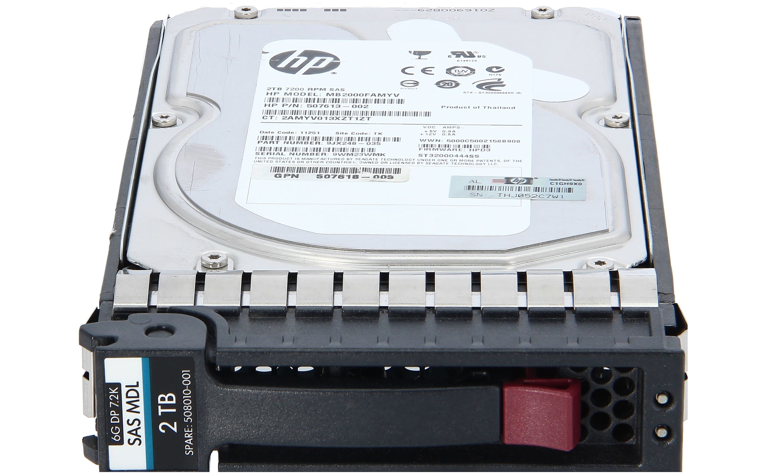 HP - 507616-B21 - HP 2TB 6G SAS 7.2K rpm LFF (3.5-inch) Dual Port Midline  1yr Hard Drive