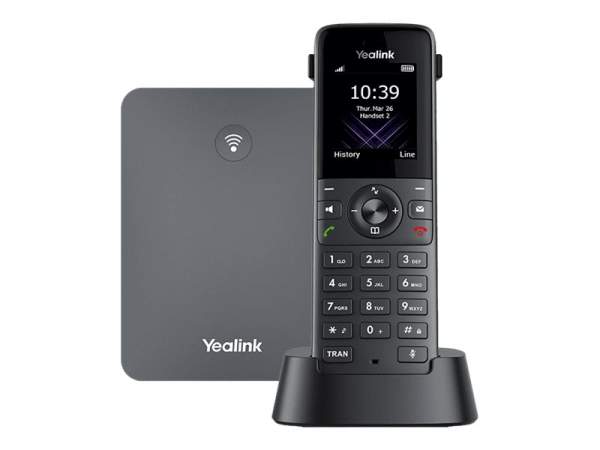 Yealink - W73P - Cordless VoIP phone with caller ID - DECT\CAT-iq - 3-way call capability - SIP - SIP v2 - RTCP-XR - VQ-RTCPXR - space grey