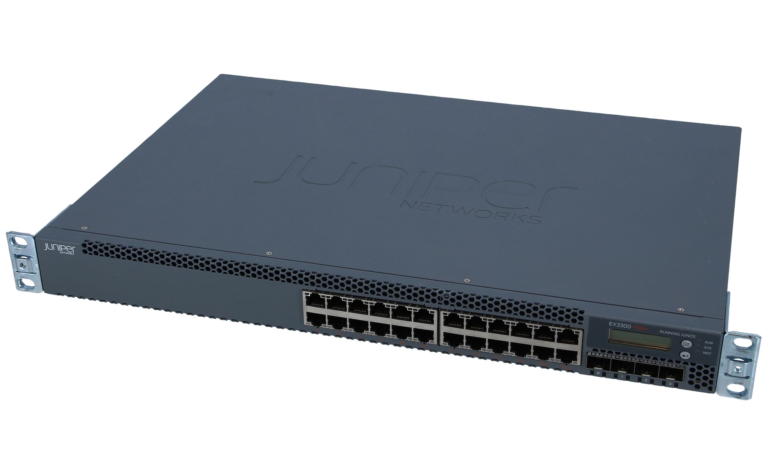 JUNIPER - EX3300-24P - EX3300, 24-port 10/100/1000BaseT (24-ports PoE+)  with 4 SFP+ 1/10G uplink