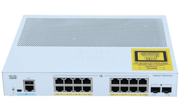 Cisco - C1000-16P-E-2G-L - Catalyst C1000-16P-E-2G-L - Gestito - L2 - Gigabit Ethernet (10/100/1000) - Supporto Power over Ethernet (PoE)