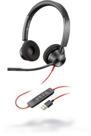 Poly - 214012-01 - Blackwire 3320 - Microsoft Teams - 3300 Series - headset - on-ear - wired - USB -