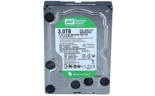 WD - WD30EZRX - Green - Hard drive - 3 TB - internal - 3.5" - SATA 6Gb/s - buffer: 64 MB