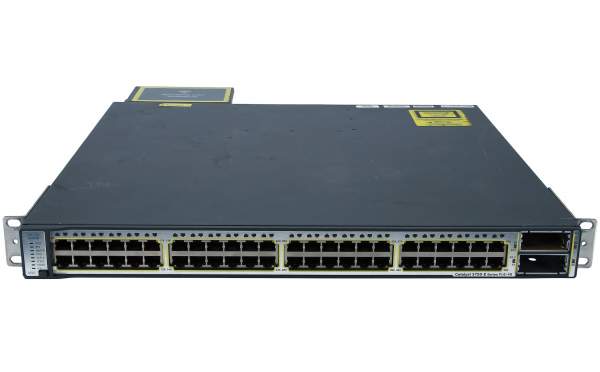 Cisco - WS-C3750E-48PD-SF - Catalyst 3750E 48 10/100/1000 PoE+2*10GE(X2),1150W,IPB s/w