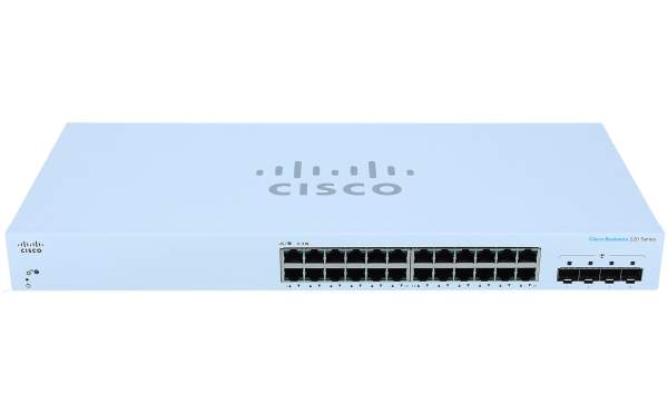 Cisco - CBS220-24T-4G-EU - Business 220 Series CBS220-24T-4G - Switch - smart - 24 x 10/100/1000 + 4 x Gigabit SFP (uplink) - rack-mountable