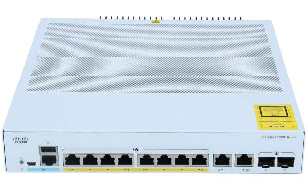 Cisco - C1000-8P-2G-L - Catalyst C1000-8P-2G-L - Gestito - L2 - Gigabit Ethernet (10/100/1000) - Full duplex - Supporto Power over Ethernet (PoE)