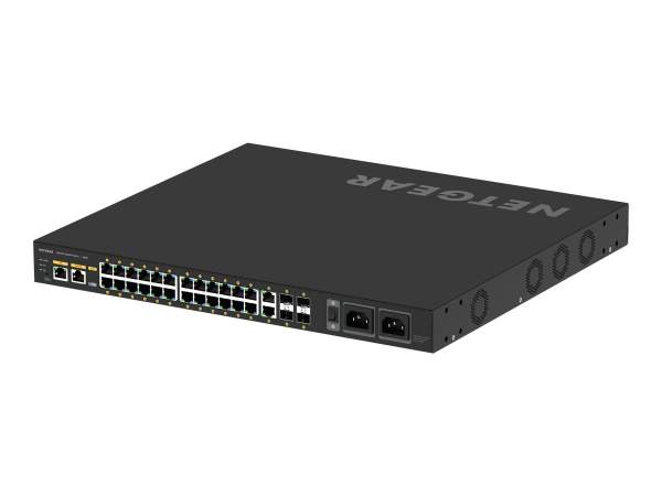 Netgear - GSM4230UP-100EUS - AV Line M4250-26G4F-PoE++ - Switch - L3 - managed - 24 x 10/100/1000 (PoE++) - + 2 x 10/100/1000 + 4 x 1000Base-X SFP
