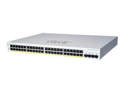 Cisco - CBS220-48P-4G-EU - Business 220 Series CBS220-48P-4G - Switch - smart - 48 x 10/100/1000 (PoE+) + 4 x Gigabit SFP (uplink) - rack-mountable - PoE+ (382 W)