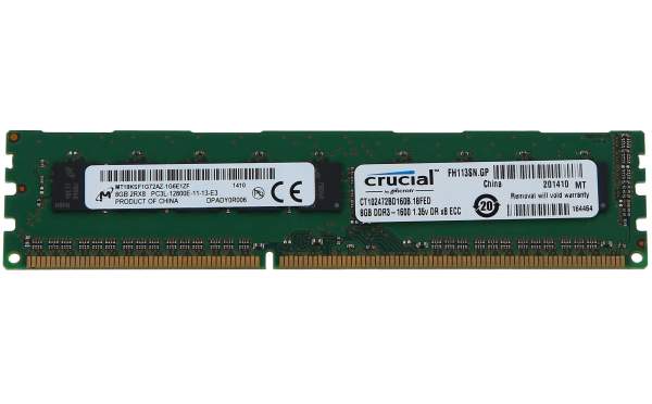 HP - A2Z50AA - DDR3 DIMM - 8 GB DDR3 240-Pin 1.600 MHz - ECC