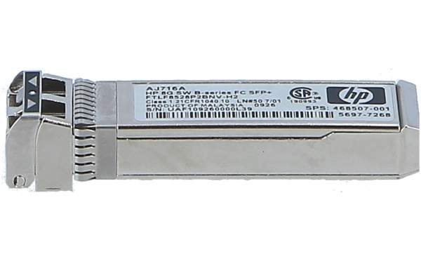 HPE - AJ716A - AJ716A - 8192 Mbit/s - 20 g - 7,37 x 15,7 x 11,1 mm - FC - 1 x SFP (mini-GBIC)