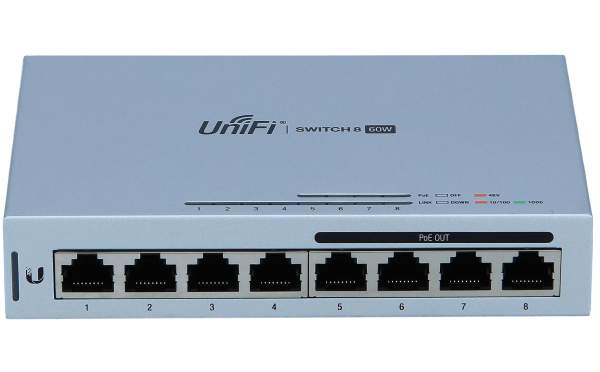 UbiQuiti - US-8-60W - Networks UniFi Switch 8 - Gestito - Gigabit Ethernet (10/100/1000) - Supporto Power over Ethernet (PoE) - Montabile a parete