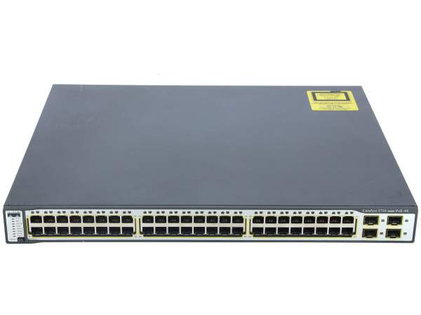 Cisco - WS-C3750G-48PS-E - Catalyst 3750 48 10/100/1000T PoE + 4 SFP Enhanced Image