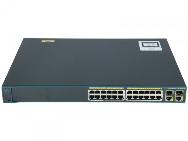 Cisco - WS-C2960+24LC-S - Catalyst 2960 Plus 24 10/100 (8 PoE) + 2 T/SFP LAN Lite